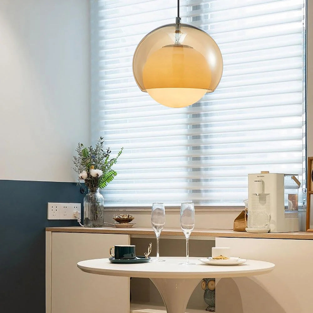 Retro rund glaspendel