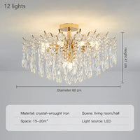 Moderne Crystal Teardrop klare nuancer lysekrone