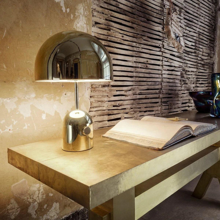 Moderne metallisk kuppel jern bordlampe