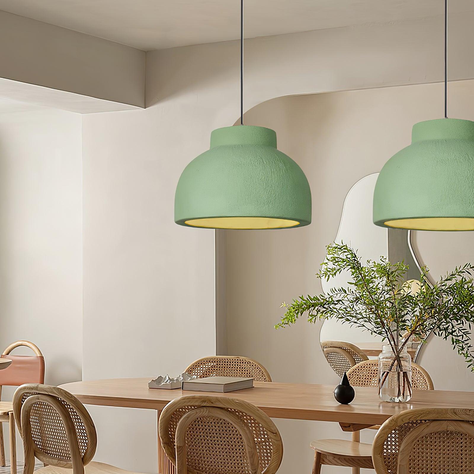 Lampe à suspension minimaliste en résine à dôme