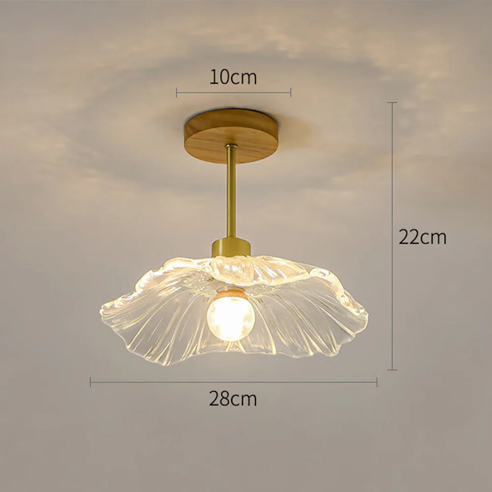 Plafonnier élégant en verre pétale