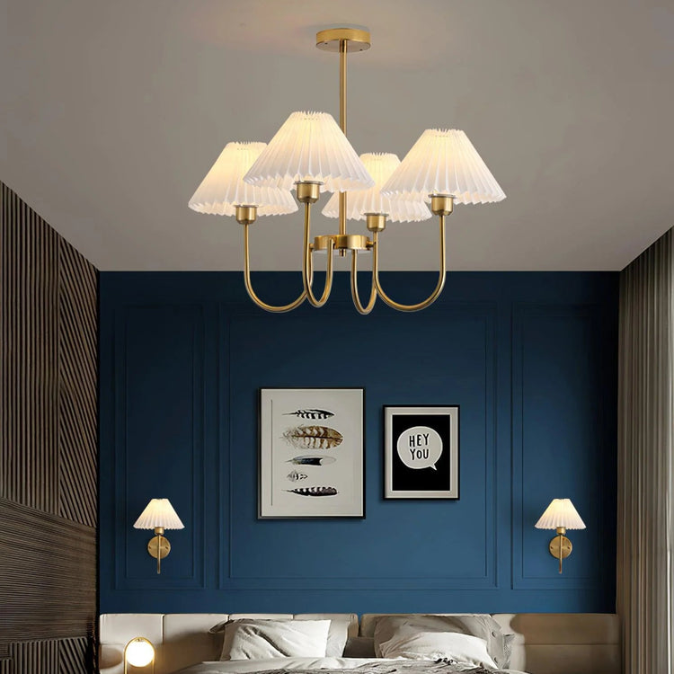 Vintage plisseret stof lysekrone