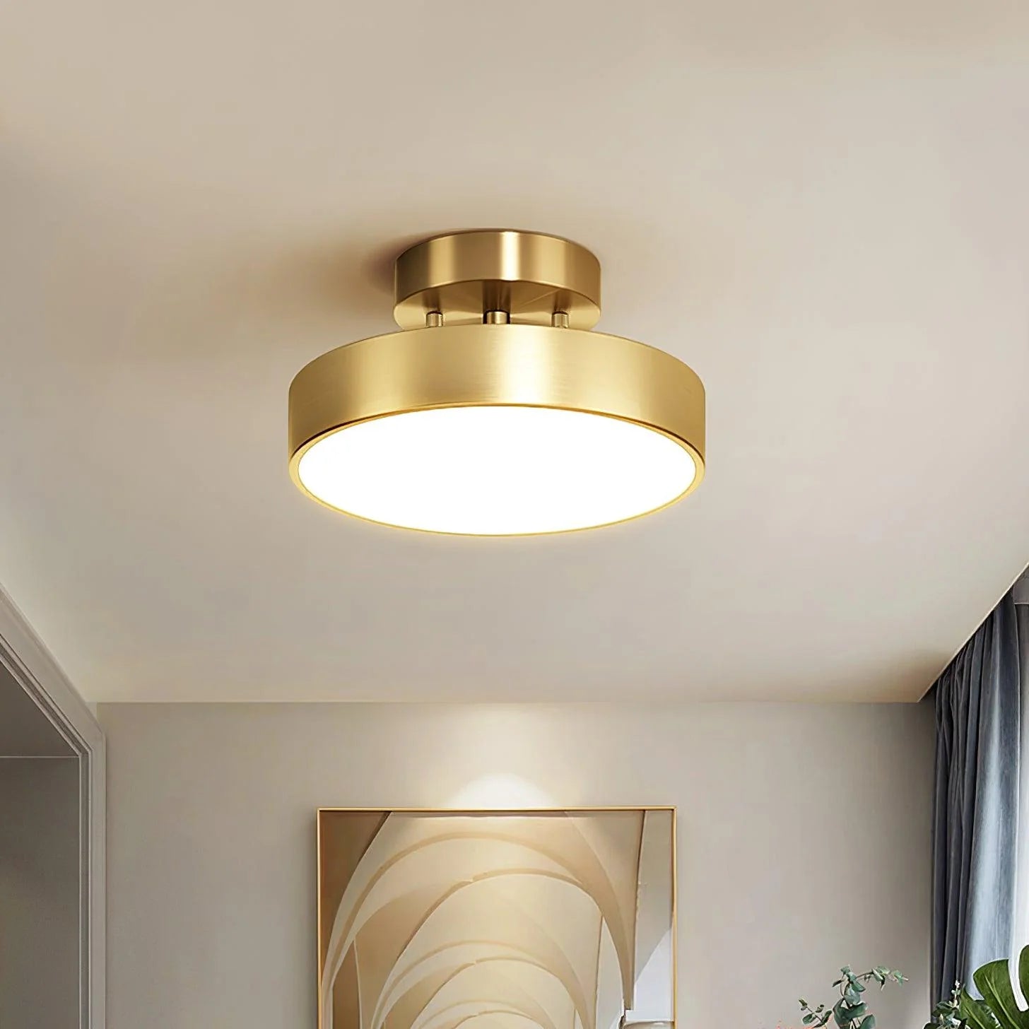 Elegant Disk Copper Ceiling Light