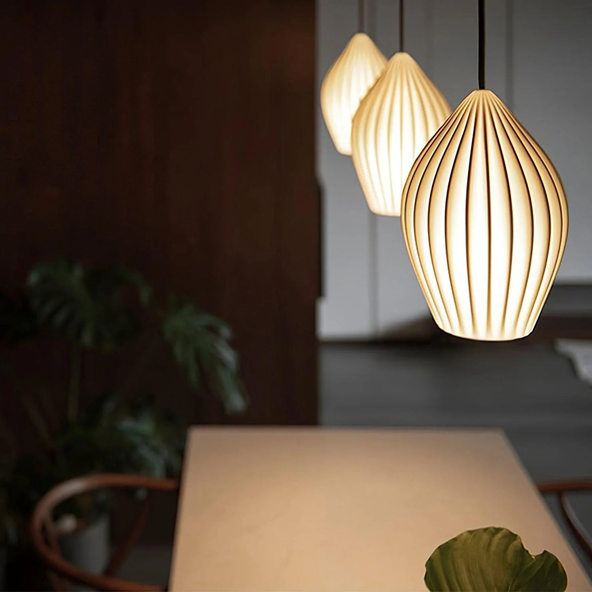 Ribbed Terra Pendant Light