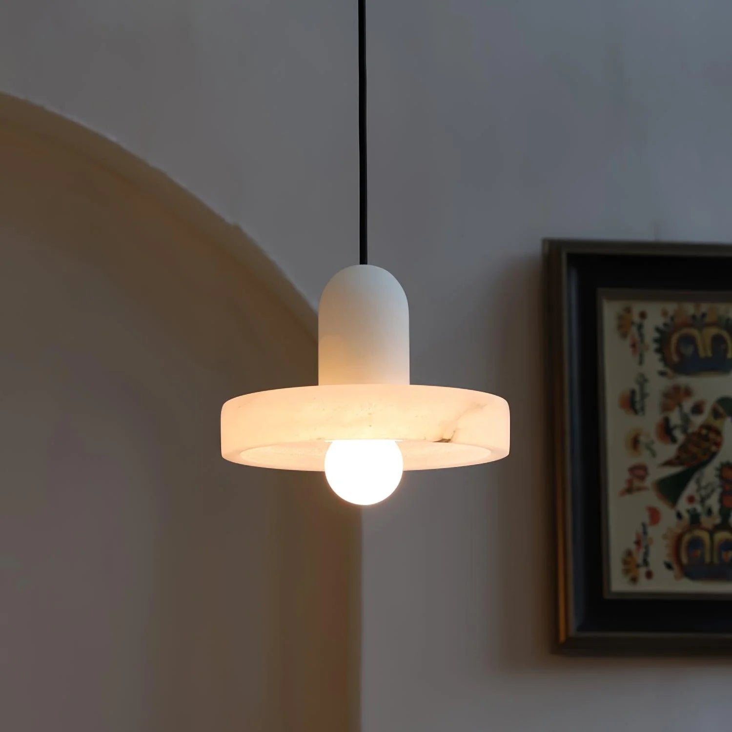 Lampe à suspension ronde moderne en marbre