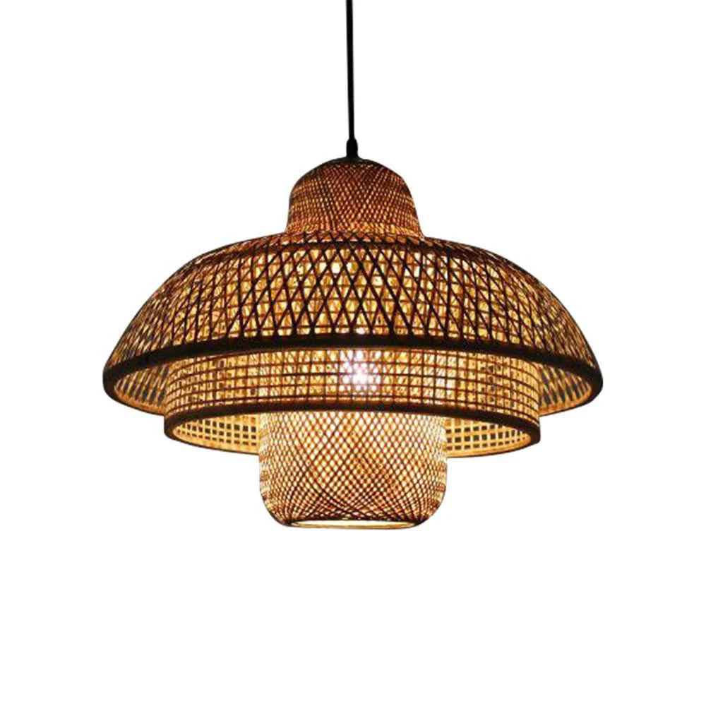 Suspension moderne en rotin multicouche