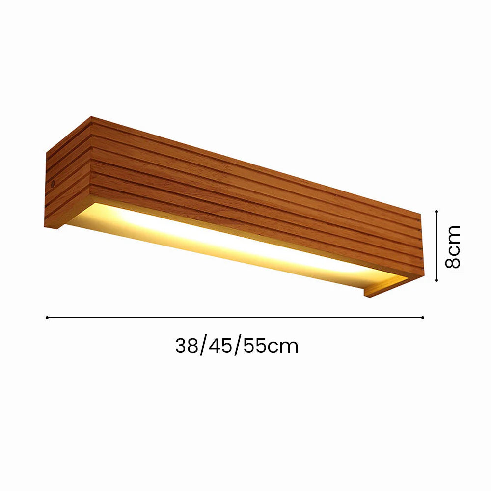 Lampada da parete Vanity in legno rustico