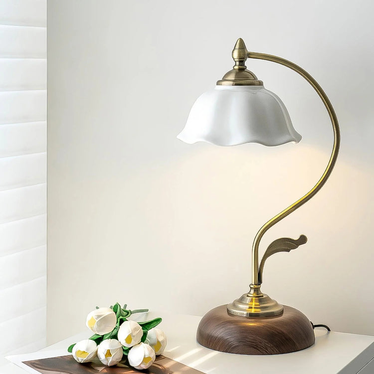Vintage Flower Glass Table Lamp