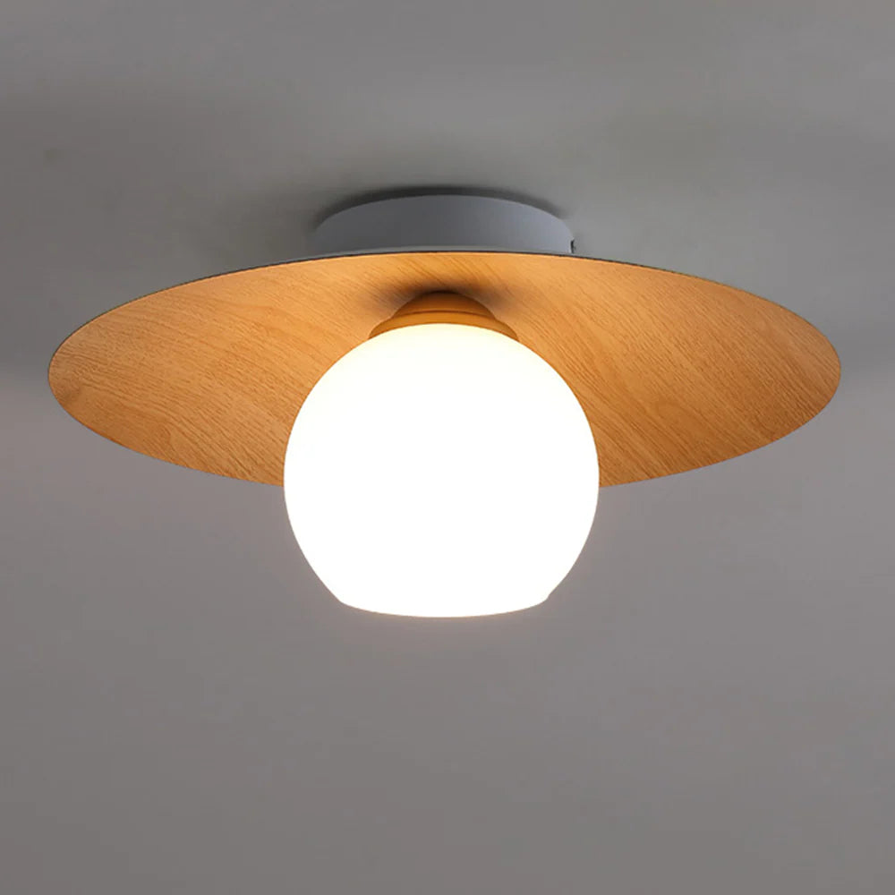 Plafonnier rond moderne en bois