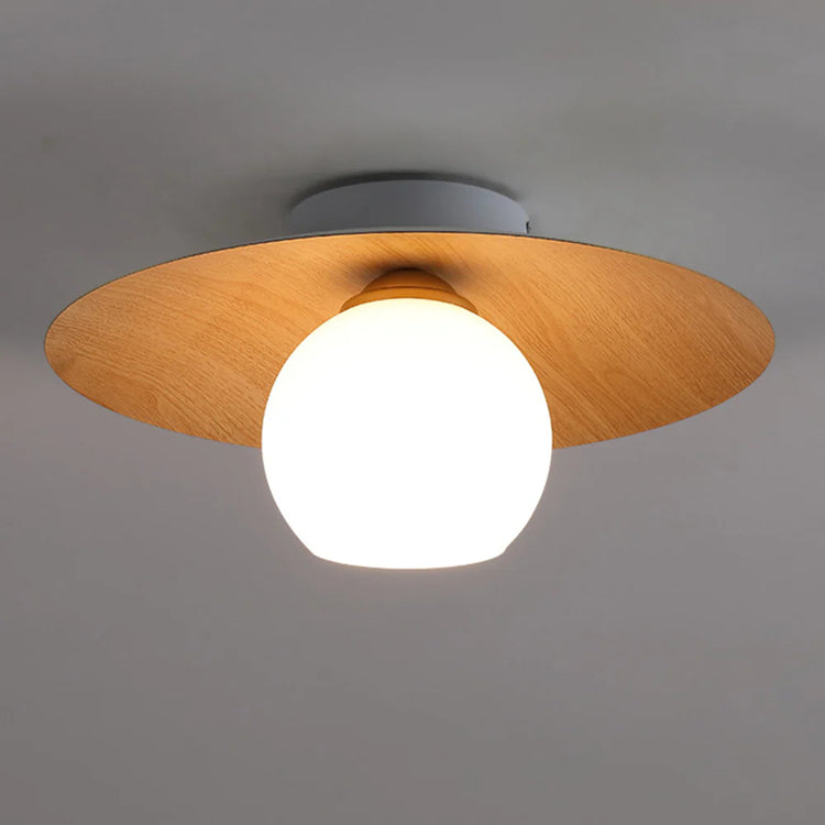 Moderne rund træloftslampe