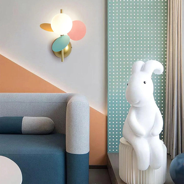 Stilfuld Disk Glas Væglampe