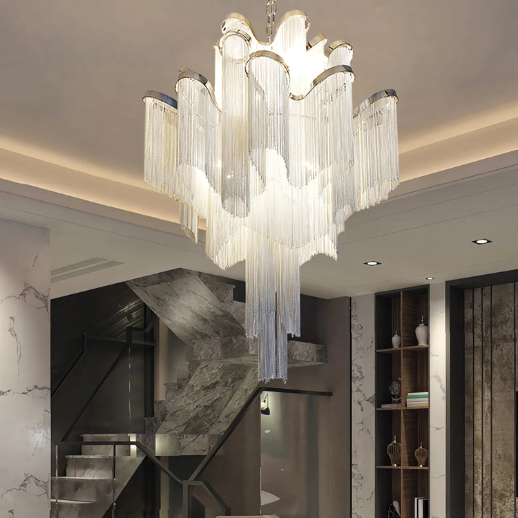 Classic Waterfall Aluminum Chain Chandelier