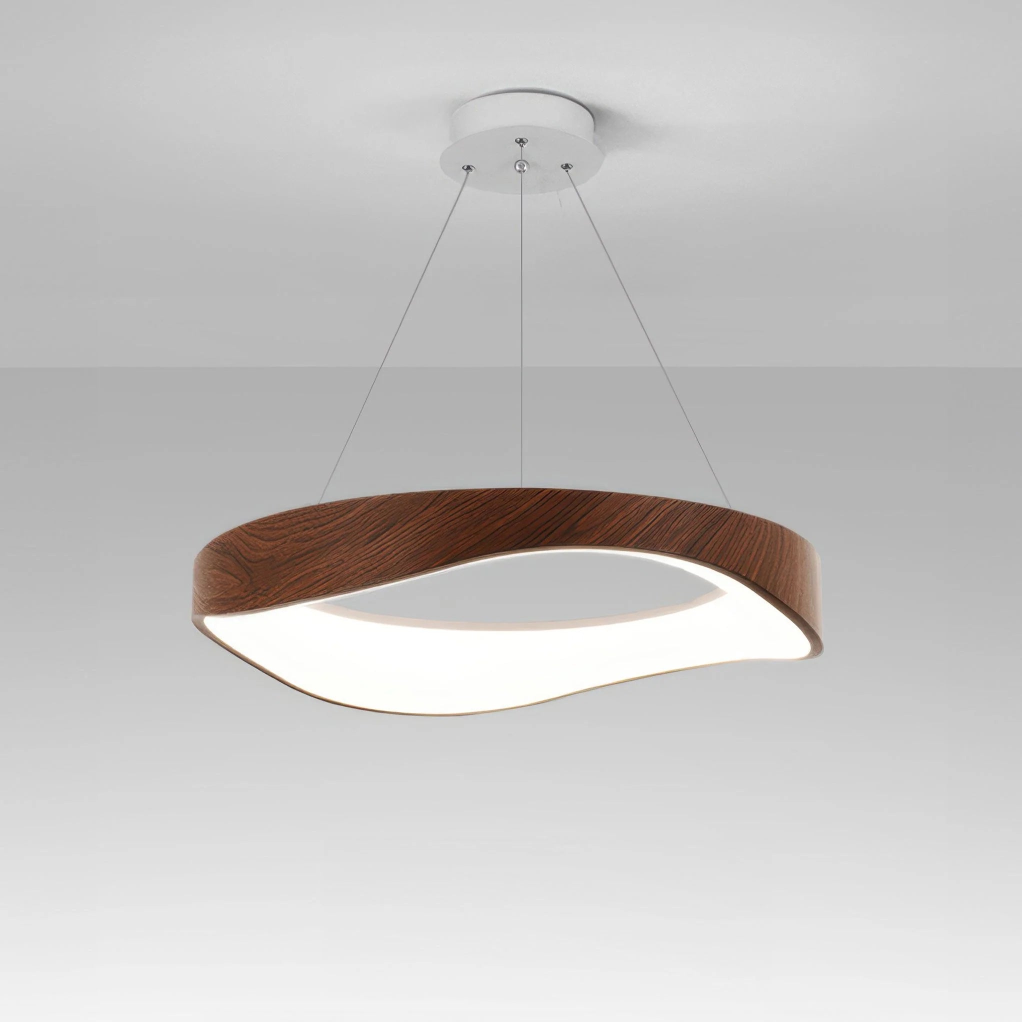 Lampada a sospensione nordica con venature del legno