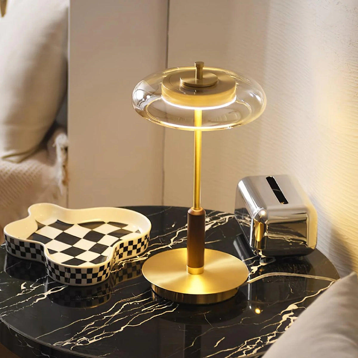 Vintage rustik soveværelse natbord lampe