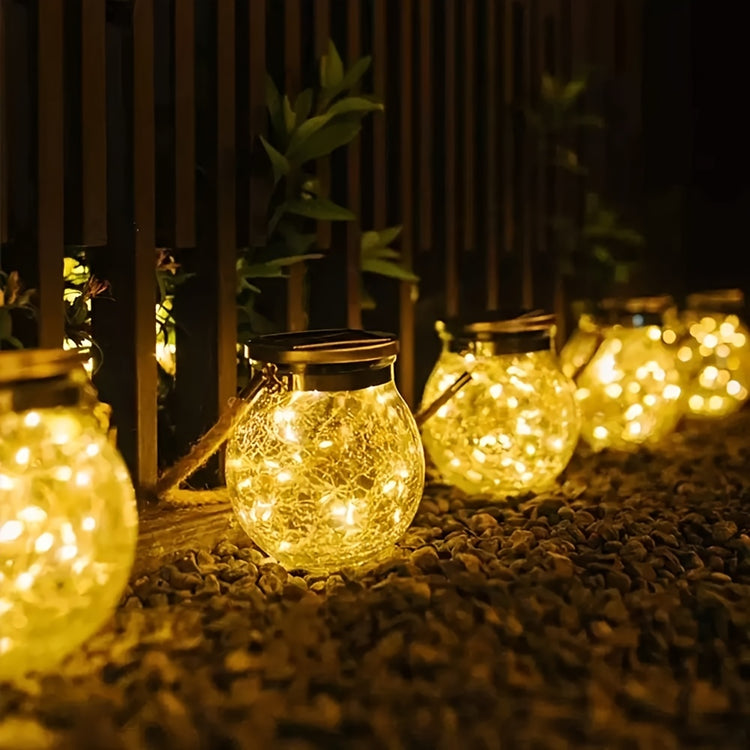 Solar Crackled Mason Jar Lights