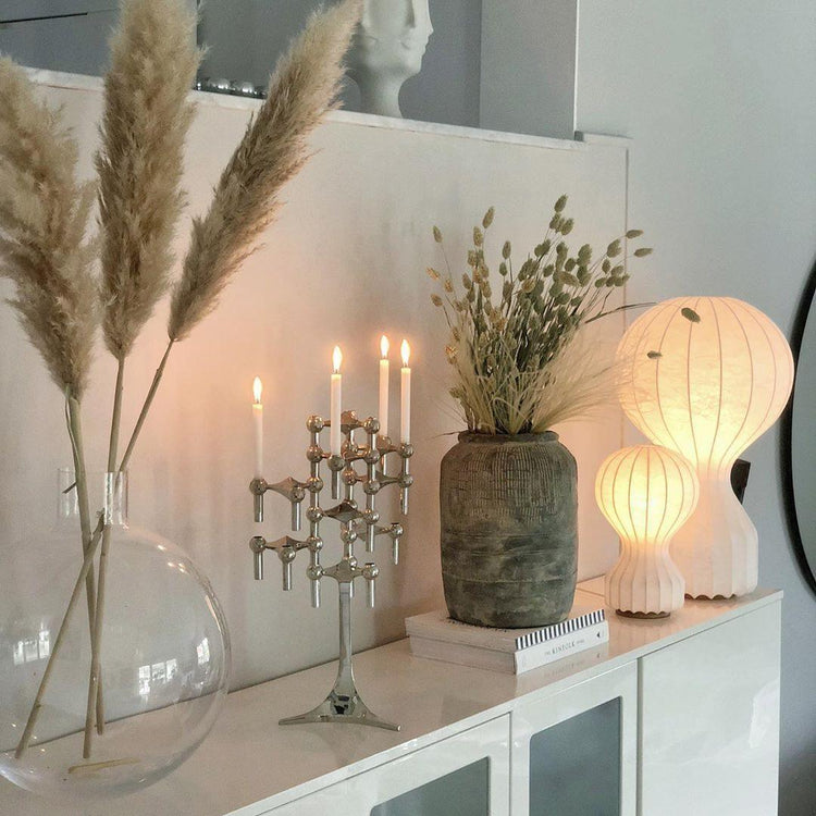 Klassisk ballon silke bordlampe