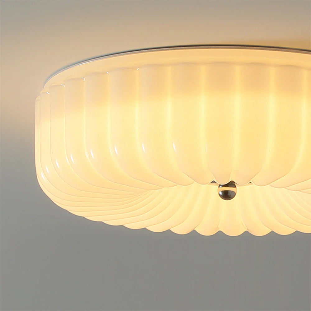 Plafonnier rond classique en verre Bauhaus