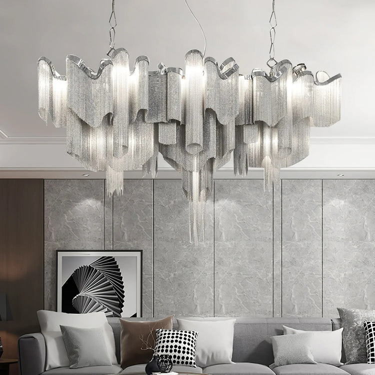 Classic Waterfall Aluminum Chain Chandelier