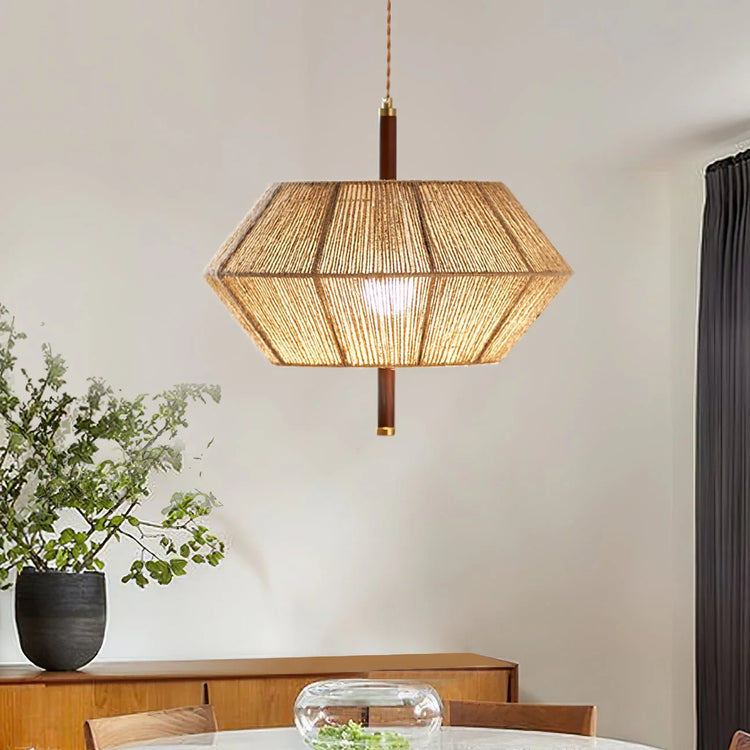 Stylish Geometric Wooden Pendant Light