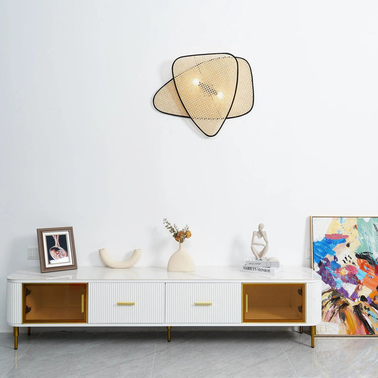 Stilfuld geometrisk bambus væglampe