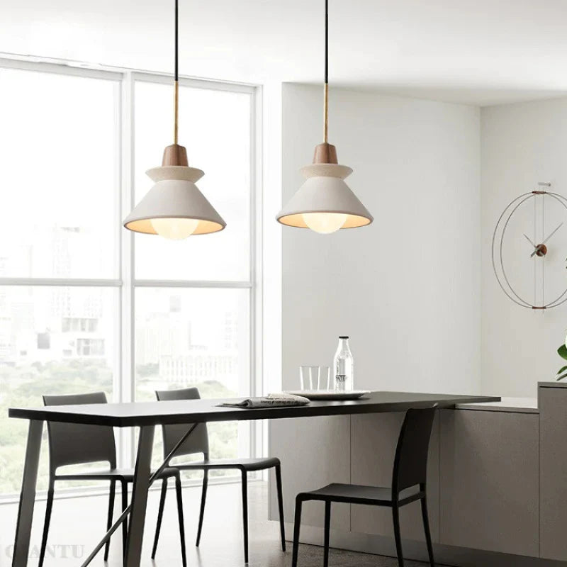 Lampe à suspension en béton à cône tendance