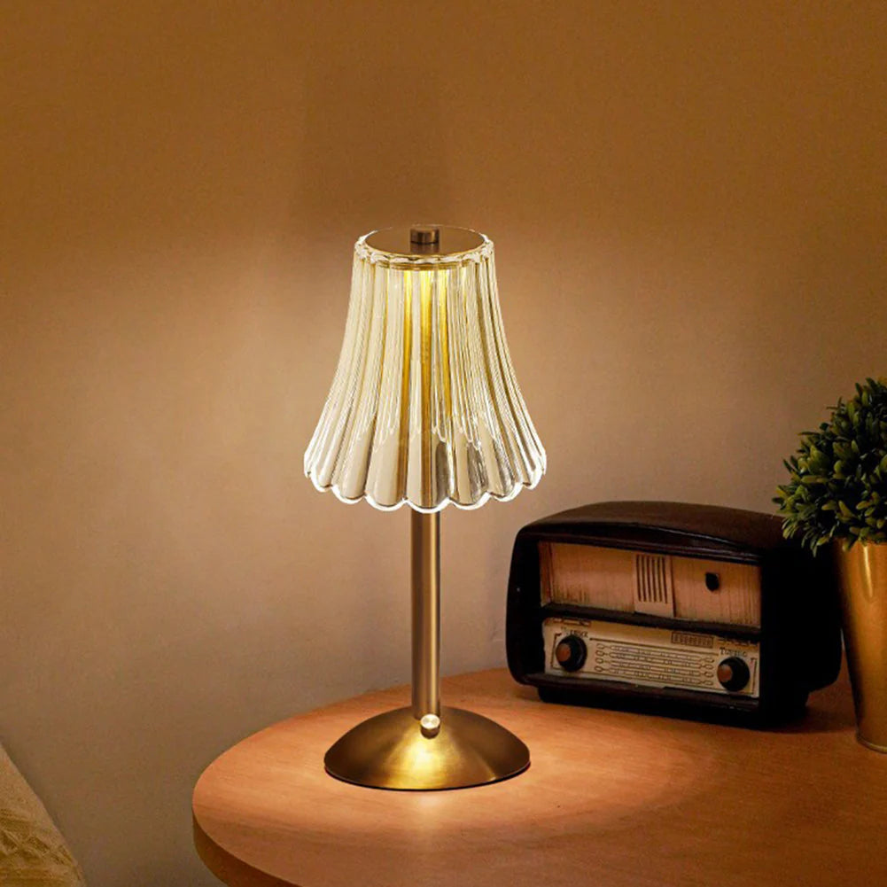 Nordische minimalistische goldene Kristall-Tischlampe