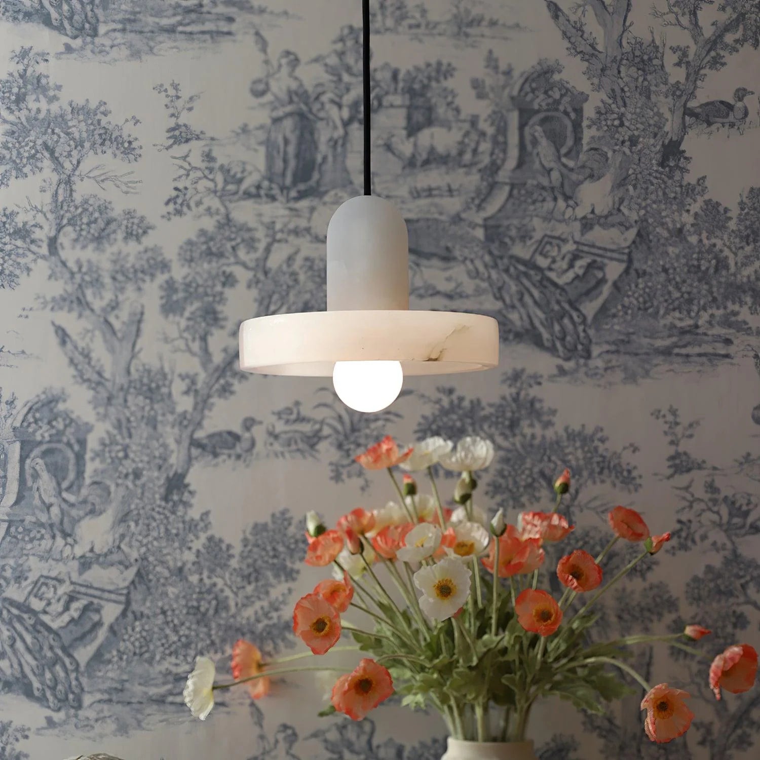 Modern rund marmor taklampa