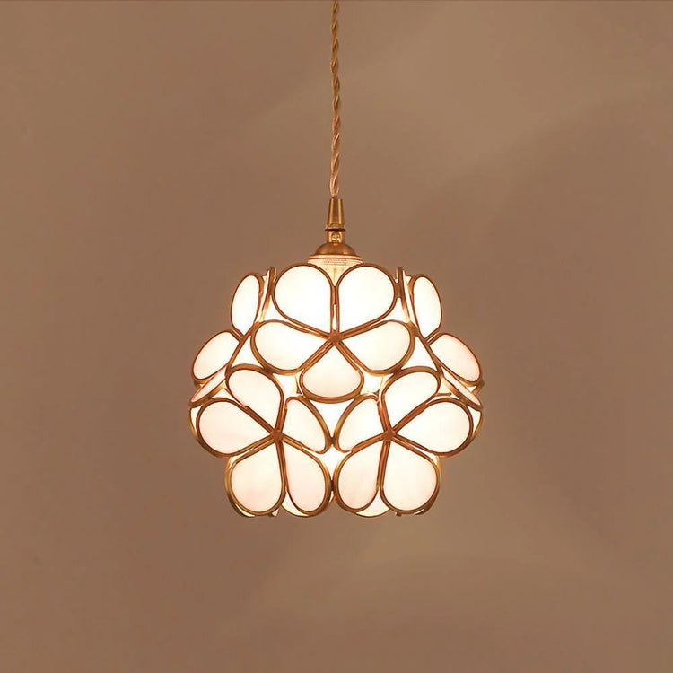 Chic Floral Glass Pendant Light