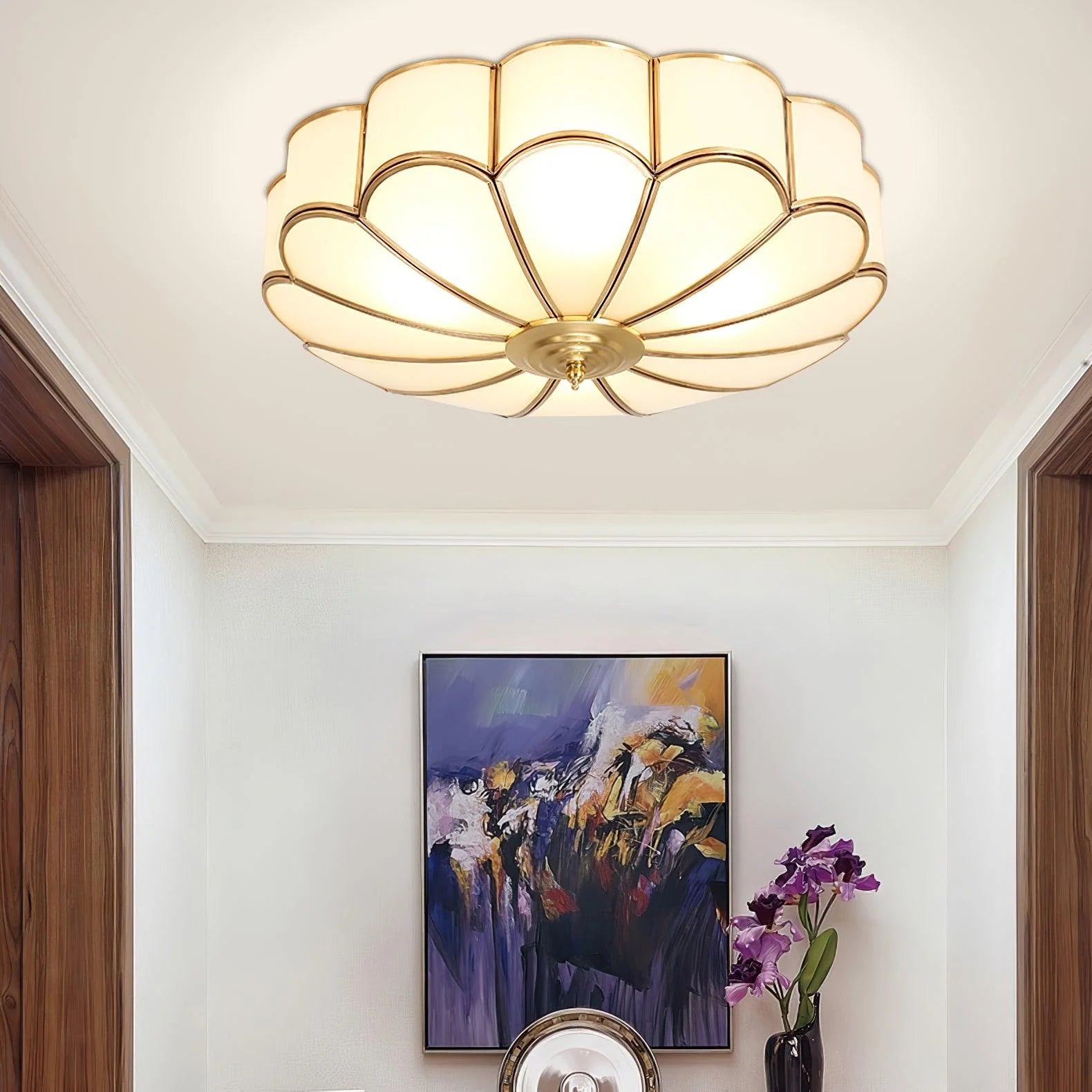 Elegant FloraBeam Glass Ceiling Light