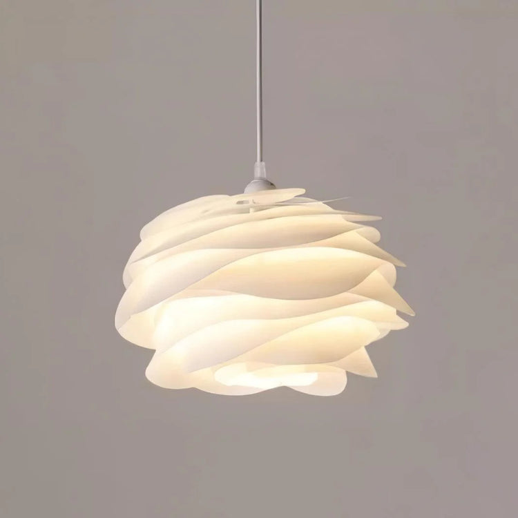 Trendy rund kronbladsstof pendellampe