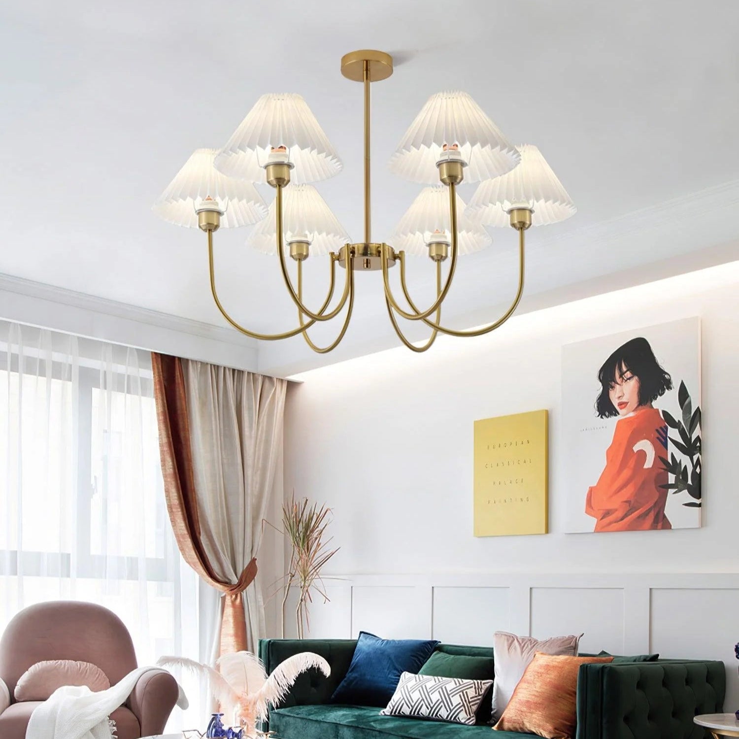 Lampadario plissettato Aurelle