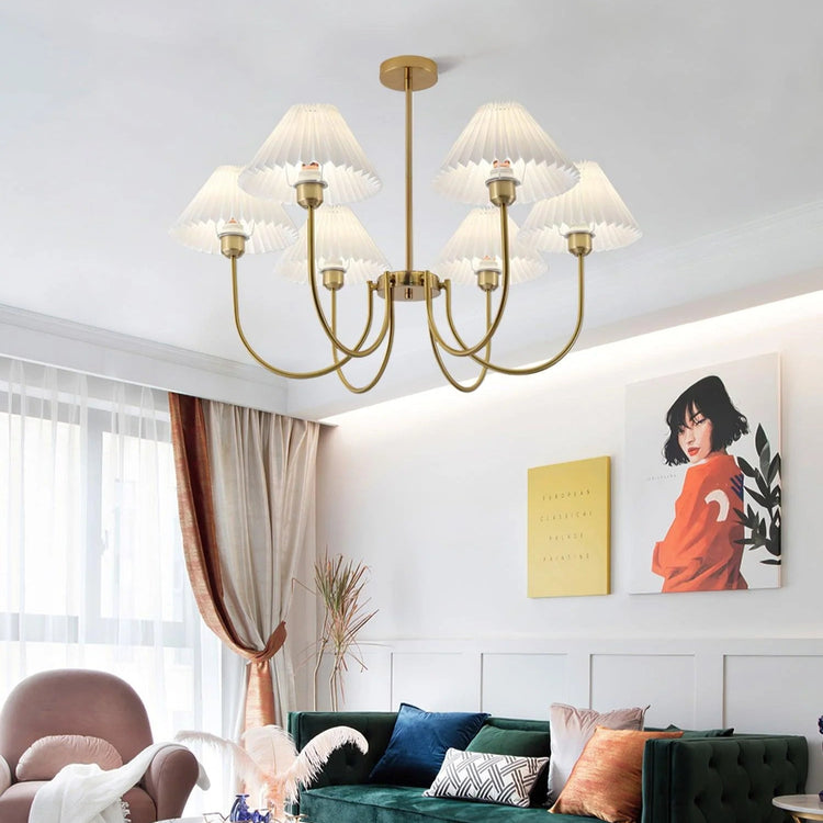 Vintage plisseret stof lysekrone