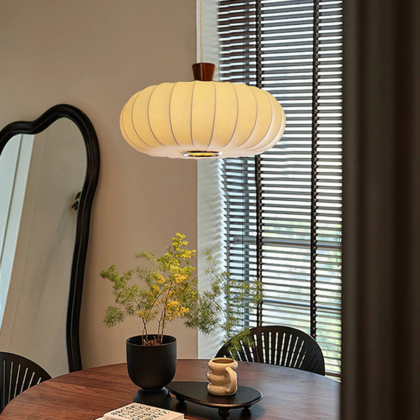 Vintage aflang silke pendellampe