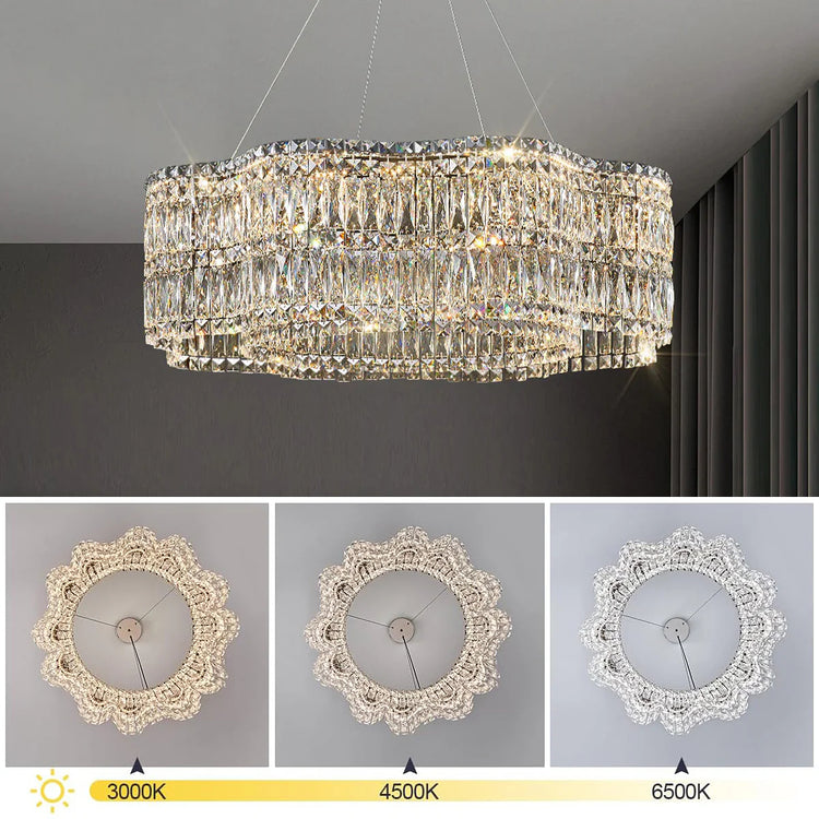 Elegant Modern Floral Crystal Chandelier