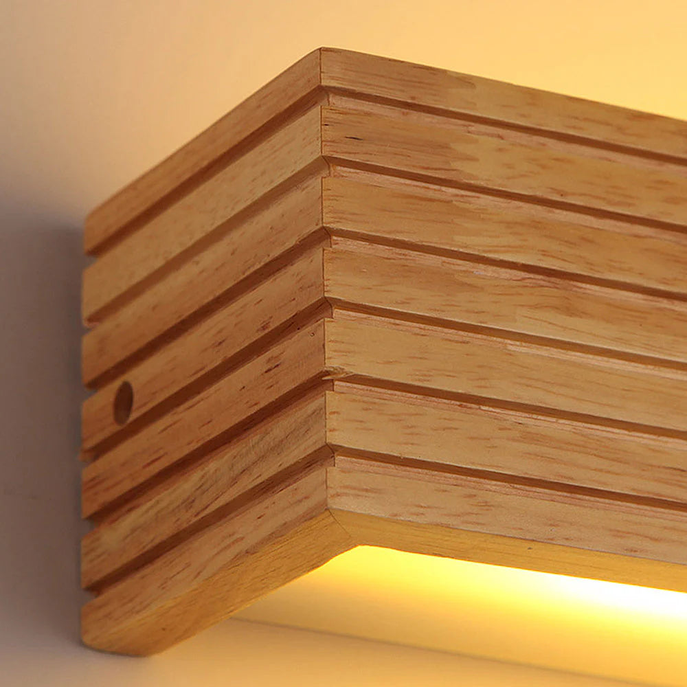 Lampada da parete Vanity in legno rustico