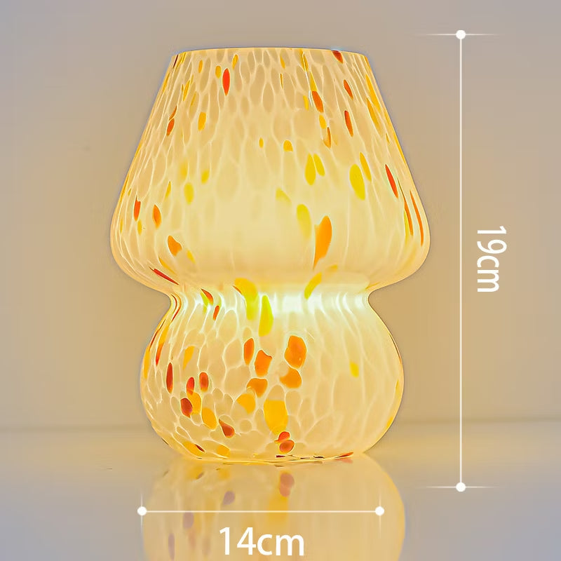 Retro kreativ bordslampa för svamp i glas