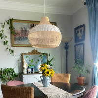 Natural Wicker Island Hanging Light