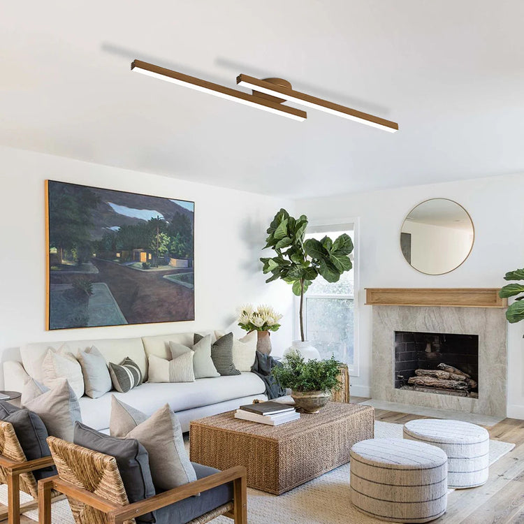 Nordic Wooden Grain Loftslampe