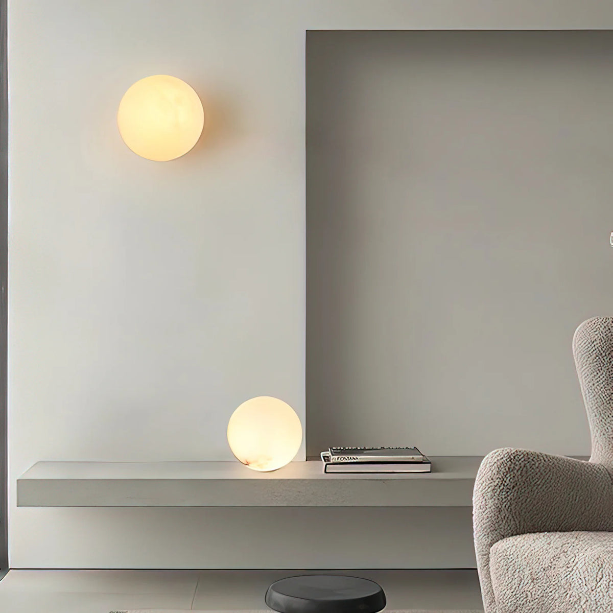 Alabaster Globe Wall Light