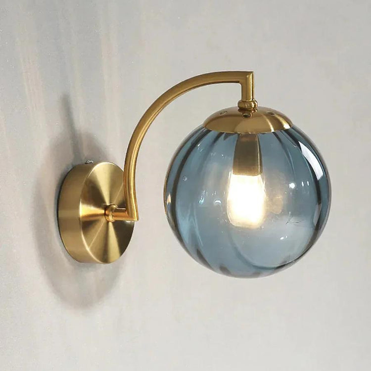 Farvet vandmelon glas væglampe