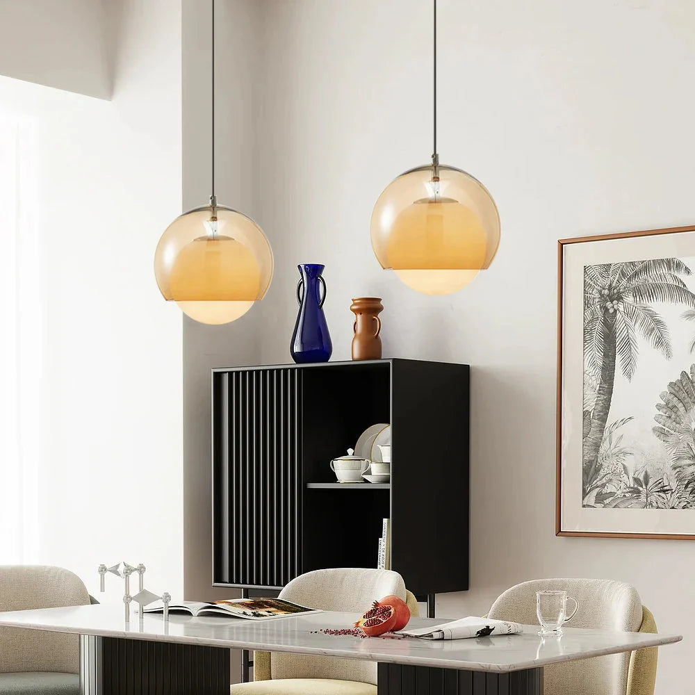 Retro rund glaspendel