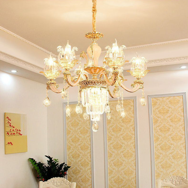European-Style K9 Crystal Chandelier for Living & Dining Rooms