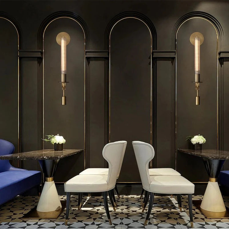 Vintage stearinlys glas væglampe