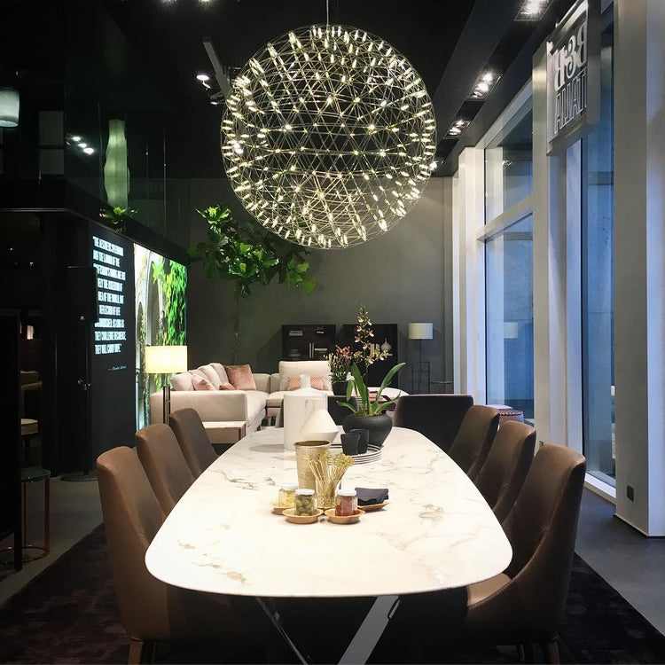 Elegant Stainless Luster Ball Pendant Light