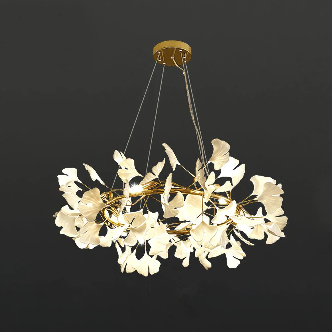 Traditional Gingko Ceramic Chandelier