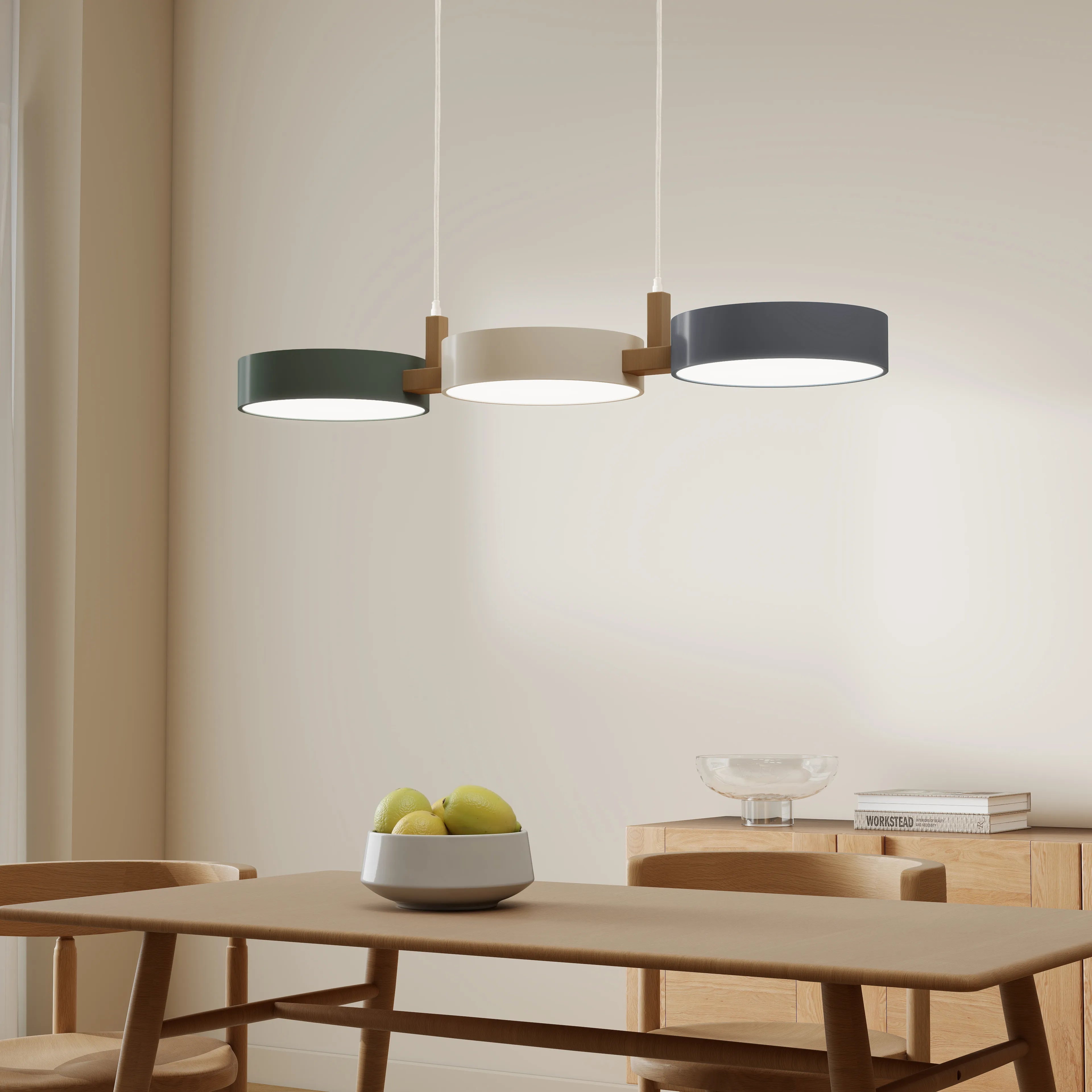 Lampada a sospensione a cilindro moderno in metallo nordico