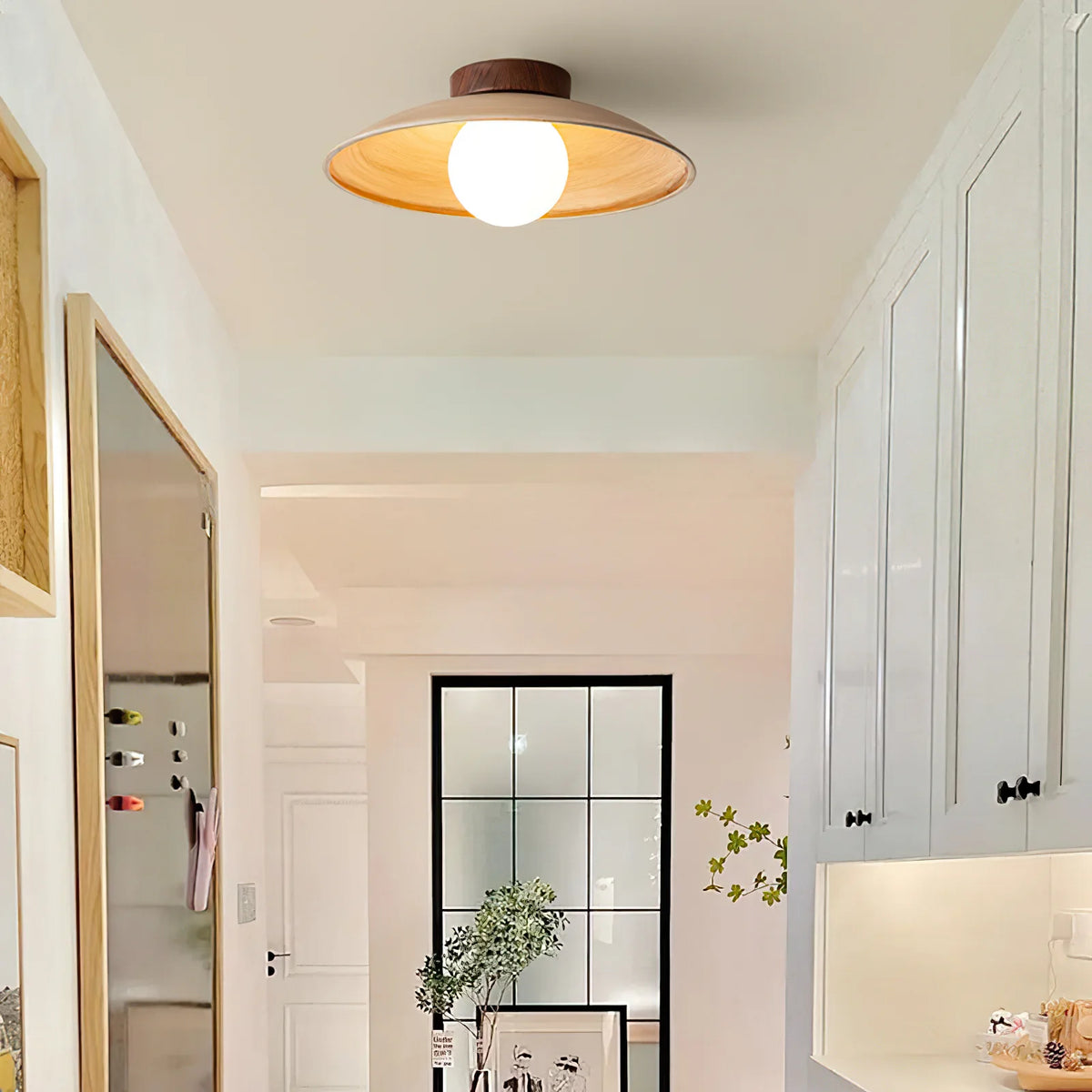 Classic Round Wood Ceiling Light