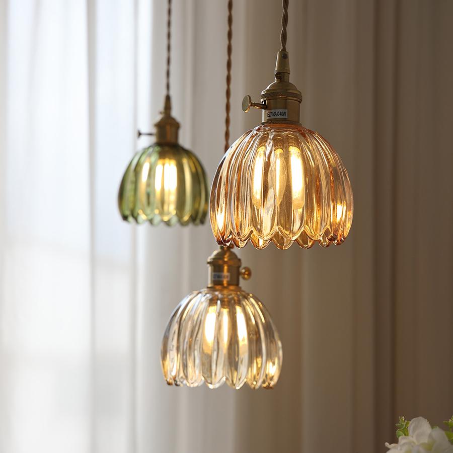 Moderne retro glas blomsterpendel