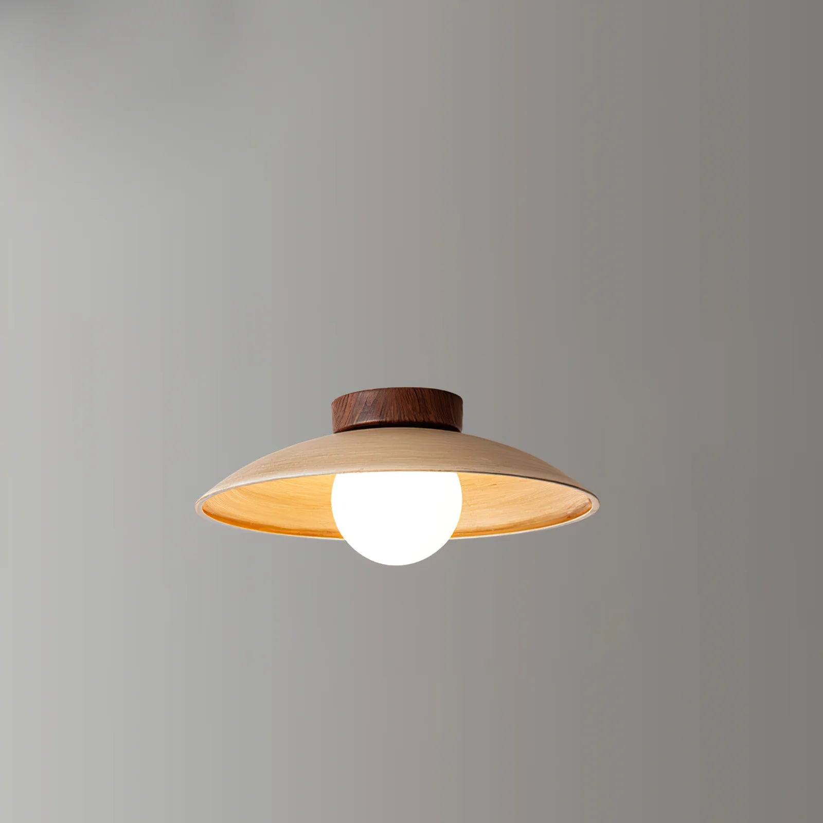 Plafonnier rond classique en bois