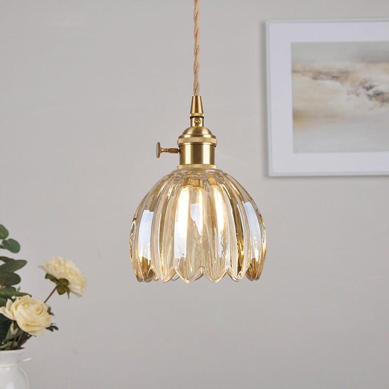 Moderne retro glas blomsterpendel